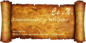 Cseresznyés Nándor névjegykártya